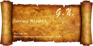 Gerey Ninett névjegykártya
